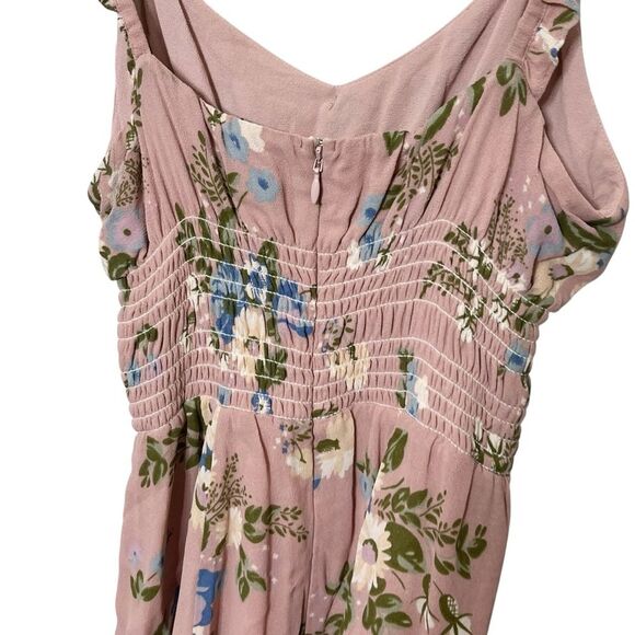 Reformation Elyse Mini Dress Women’s Size 2 Pink Floral Ruffle Straps Summer - Picture 6 of 8